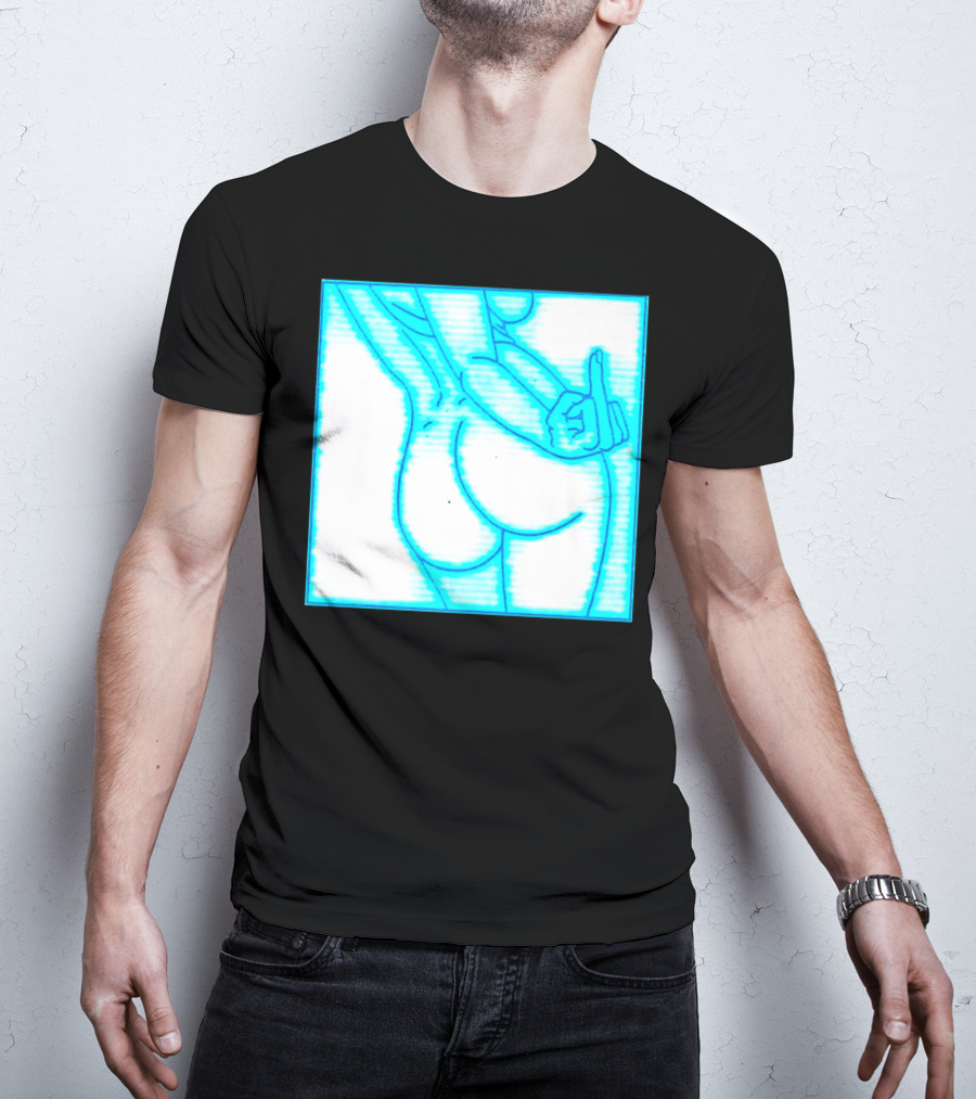 The Finger Middle Gesture Neon Outline T-Shirt