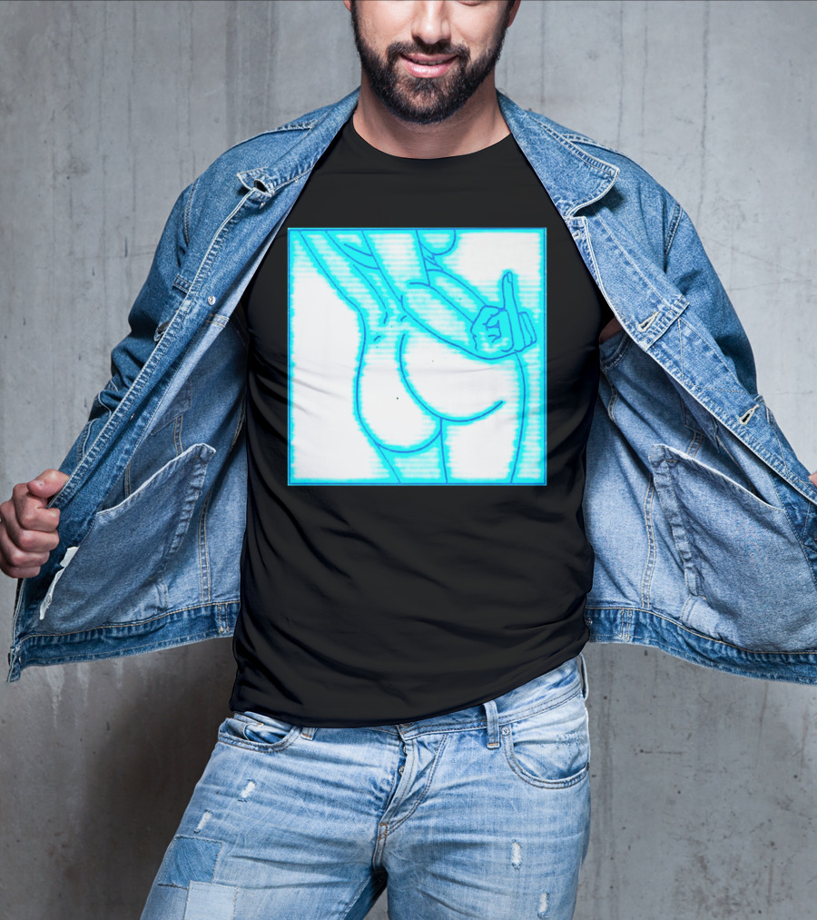 The Finger Middle Gesture Neon Outline T-Shirt