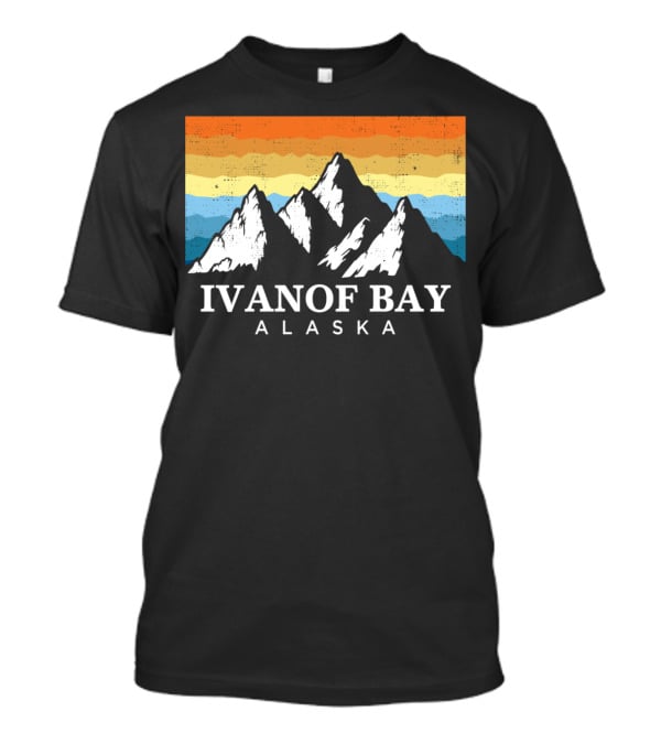 Ivanof Bay Alaska Vintage Mountain Hiking Retro Sunset T-Shirt