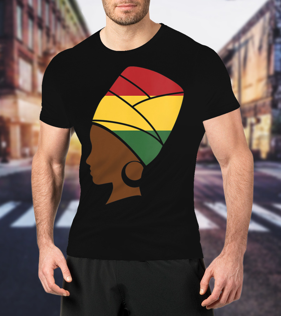 Proud Jamaica Reggae Woman With Rasta Colors T-Shirt