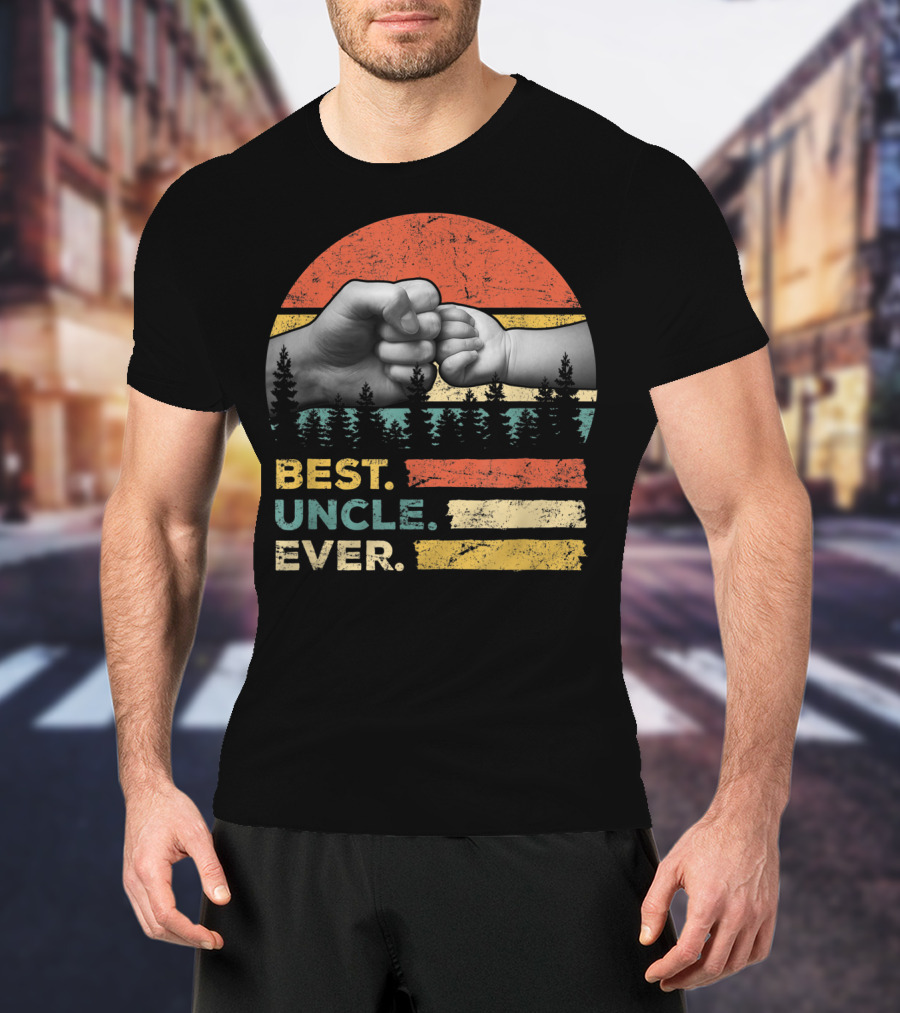 Best Uncle Ever Vintage Forest Fist Bump T-Shirt