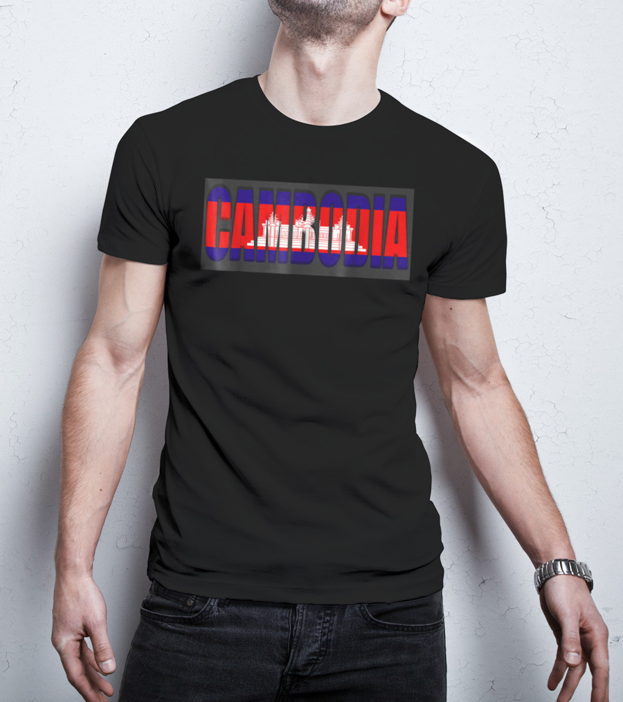 Cambodia Flag Vacation Holiday Cambodia Angkor Wat T-Shirt