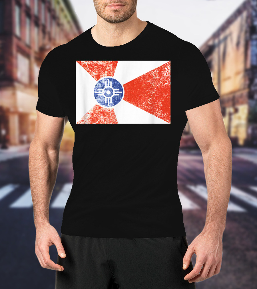 Distressed Vintage Wichita Flag T-Shirt