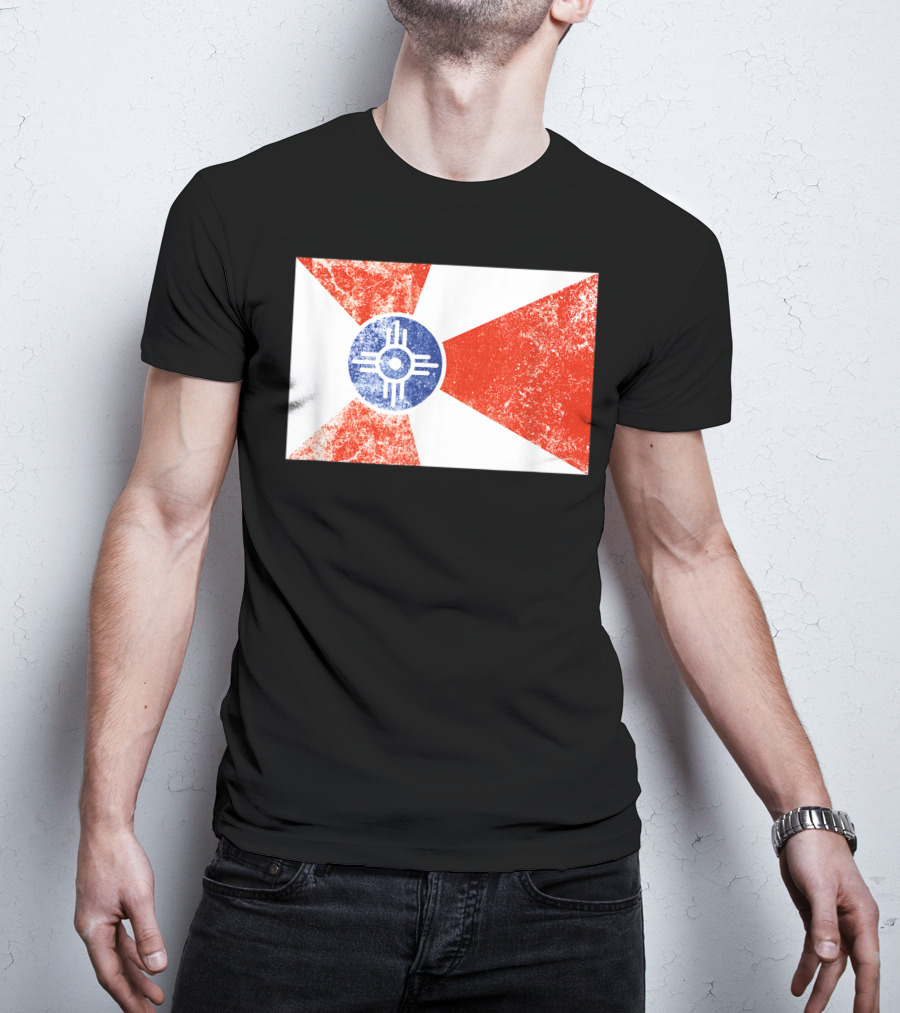 Distressed Vintage Wichita Flag T-Shirt
