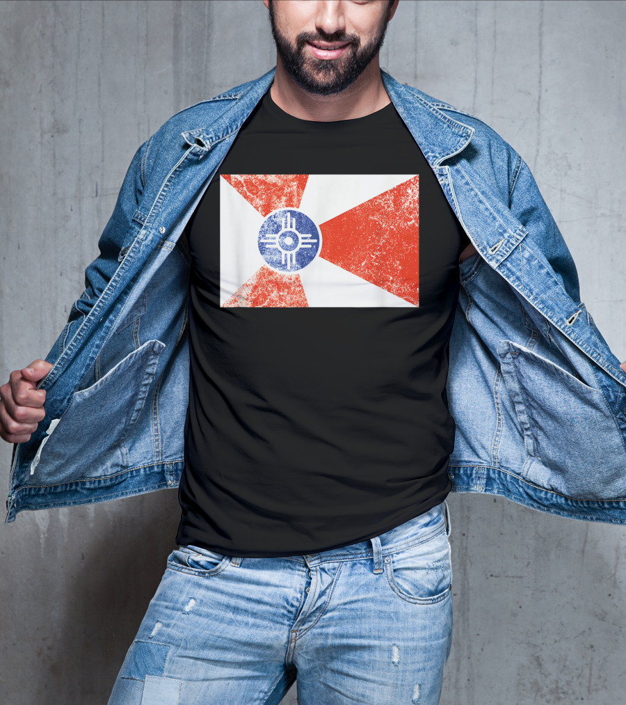 Distressed Vintage Wichita Flag T-Shirt