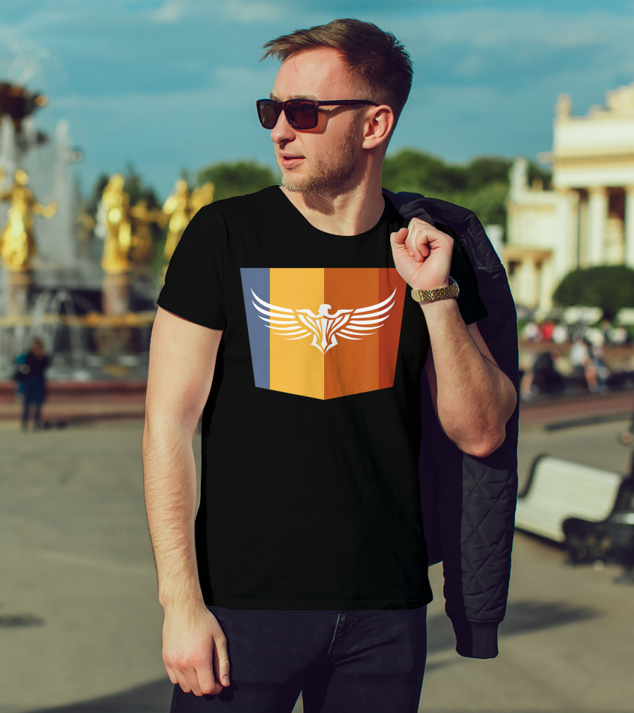 Falcon Great Eagle Winged Emblem With Tricolor Shield T-Shirt