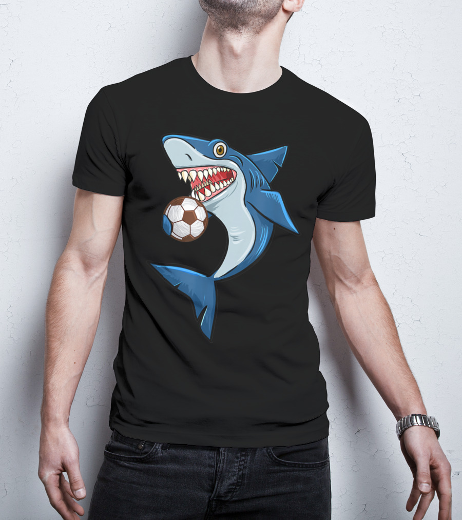 Football Sharks Love Animal Lovers Soccer Shark T-Shirt