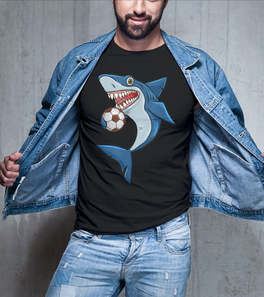 Football Sharks Love Animal Lovers Soccer Shark T-Shirt