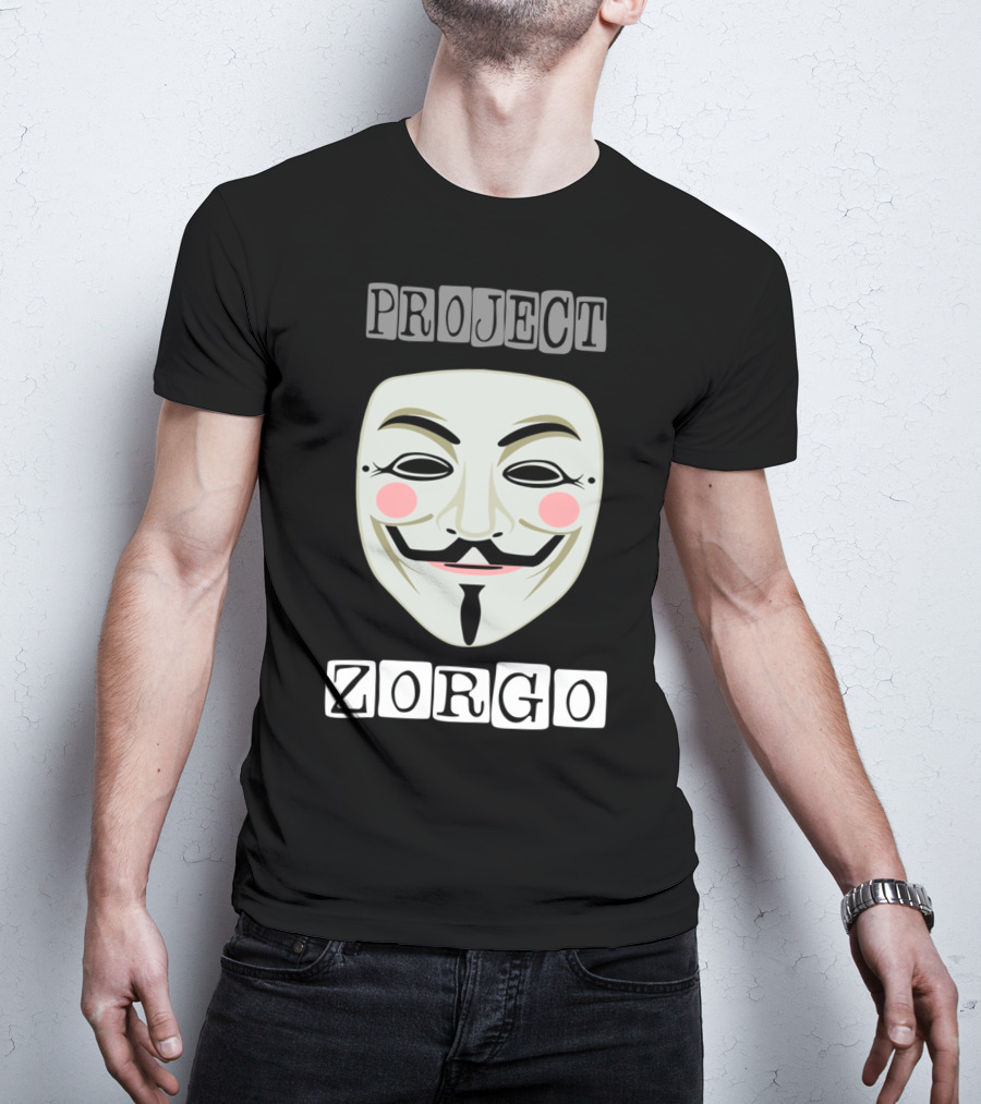Project Zorgo Anonymous Hacker Mask Guy Fawkes T-Shirt