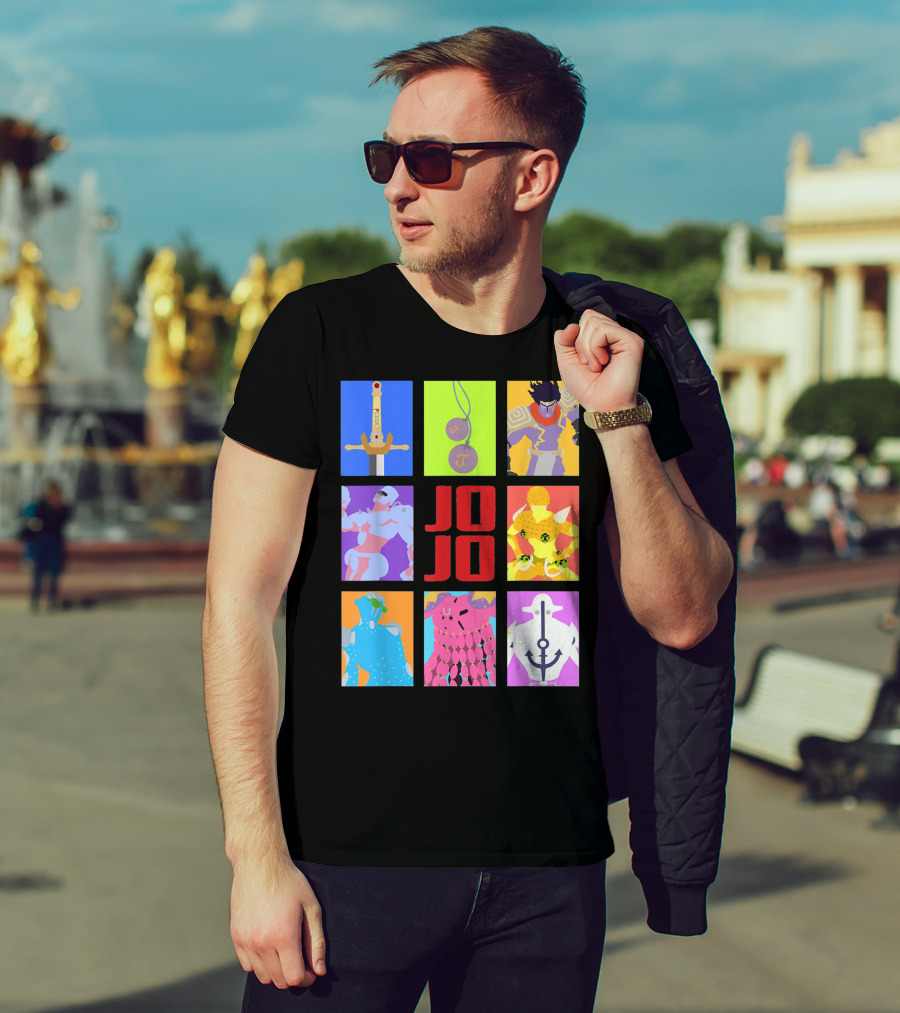 JOJO's Bizarre Adventure Iconic Character And Stand Panels Collection T-Shirt