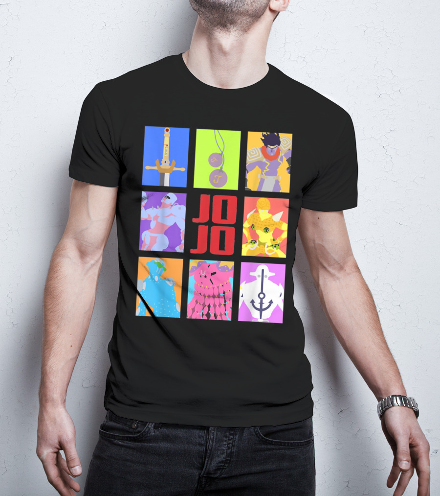 JOJO's Bizarre Adventure Iconic Character And Stand Panels Collection T-Shirt
