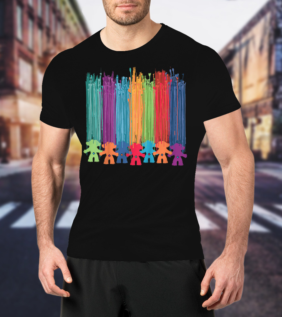 Kids Classic Trolls Rainbow Hair Paint Streaks T-Shirt
