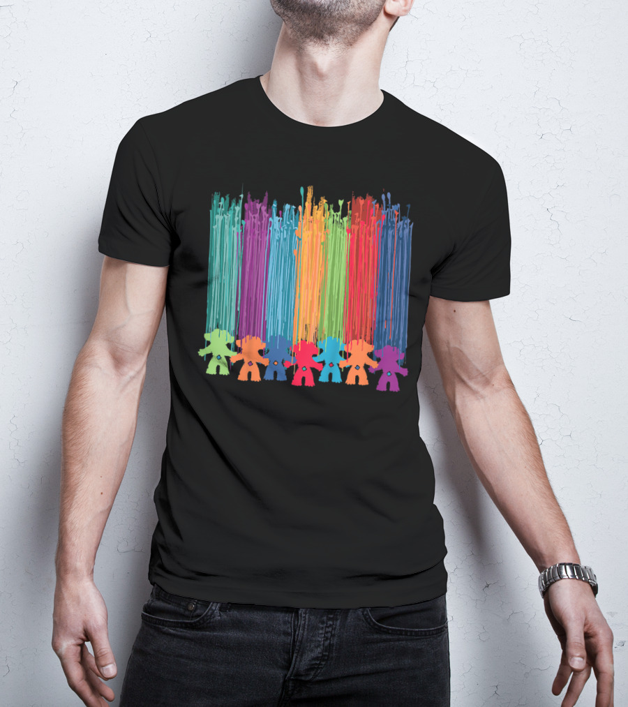 Kids Classic Trolls Rainbow Hair Paint Streaks T-Shirt