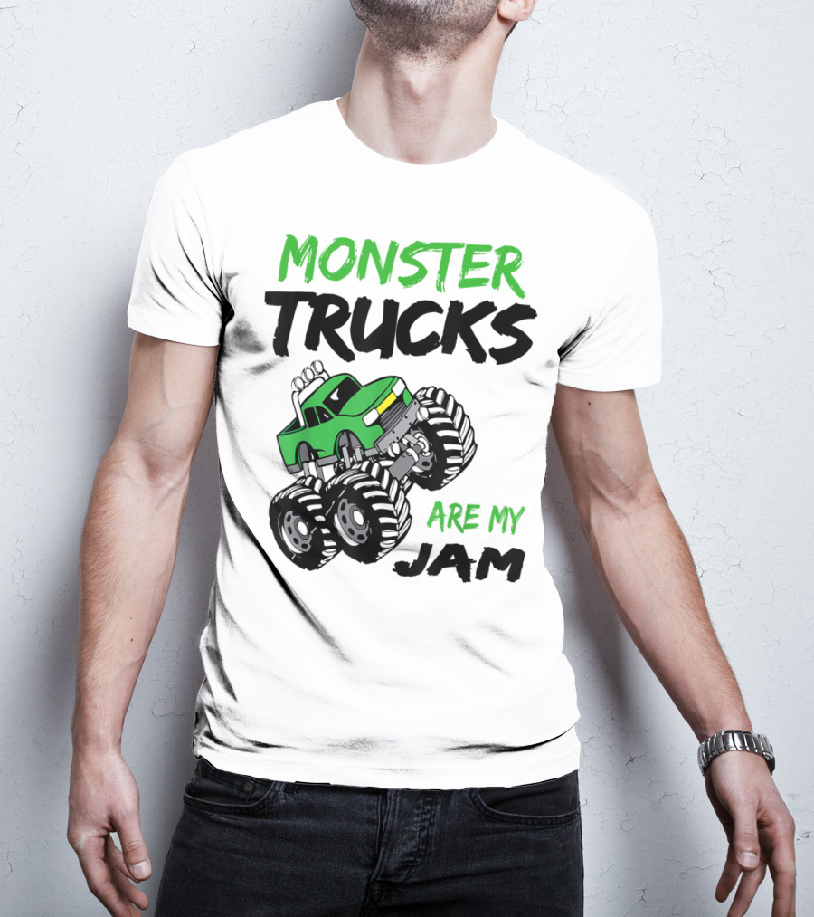 Monster Trucks Are My Jam Classic Green Racing Adventure T-Shirt