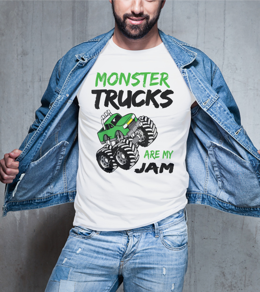Monster Trucks Are My Jam Classic Green Racing Adventure T-Shirt