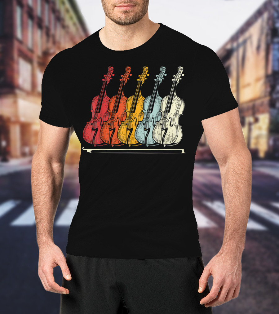 Classic Cello Rainbow Musical Instrument T-Shirt