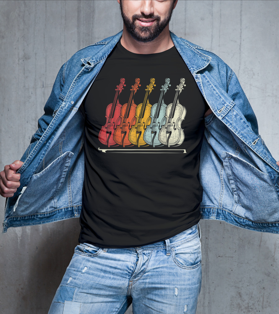 Classic Cello Rainbow Musical Instrument T-Shirt