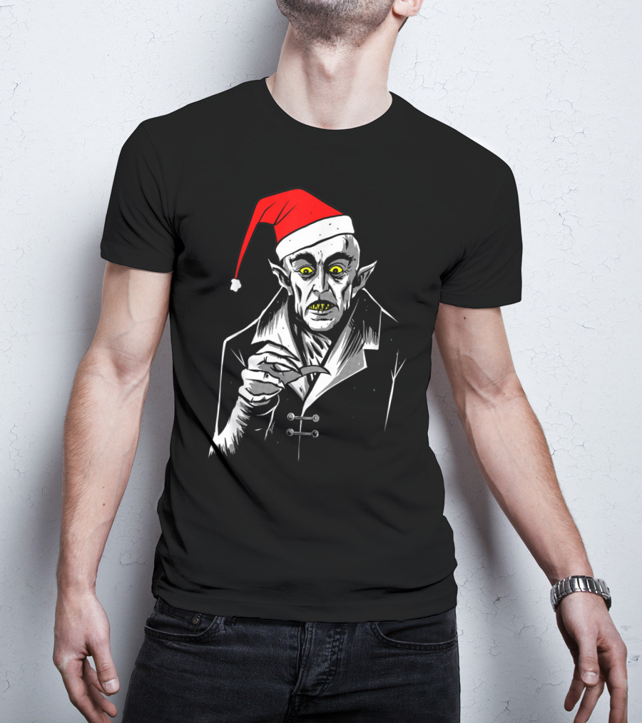 Nosferatu Vampire Santa Christmas Clause T-Shirt