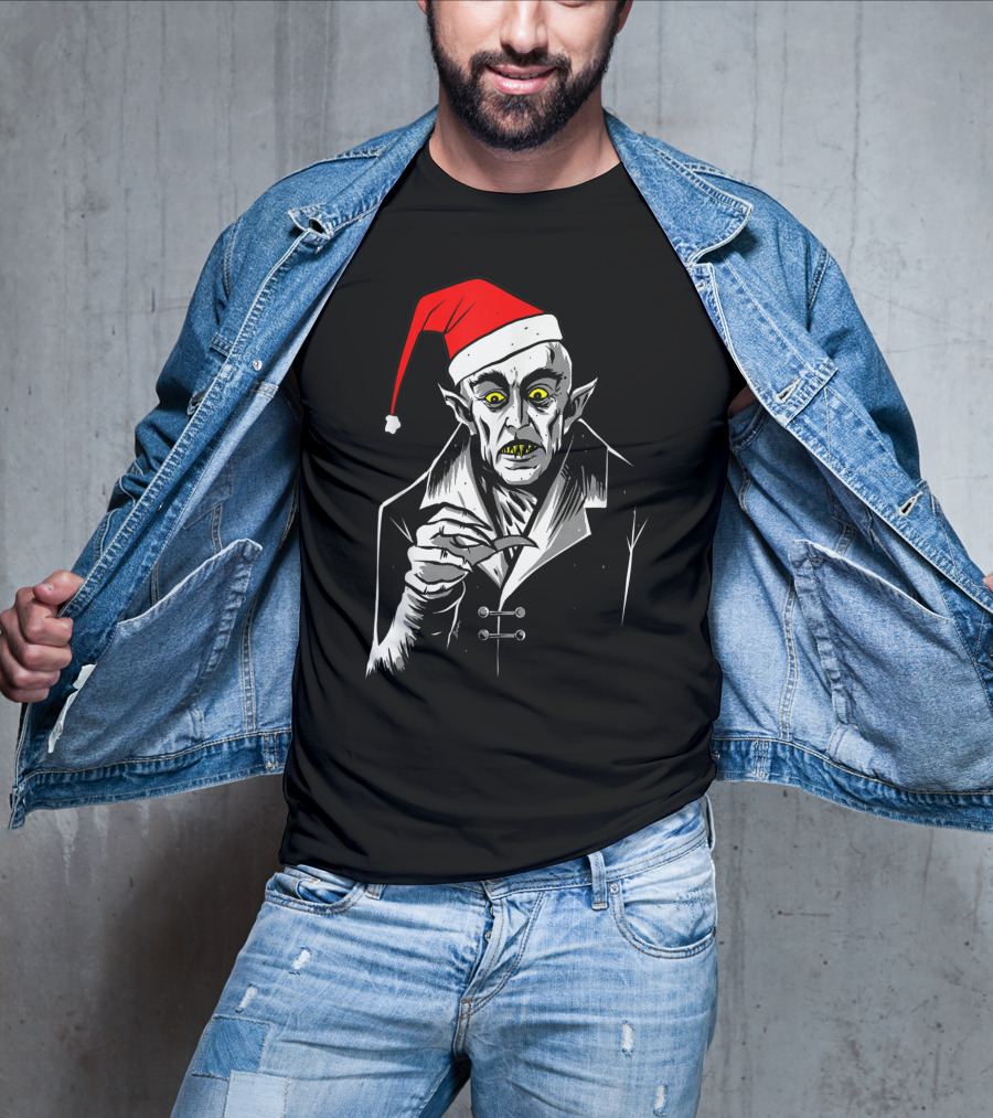 Nosferatu Vampire Santa Christmas Clause T-Shirt