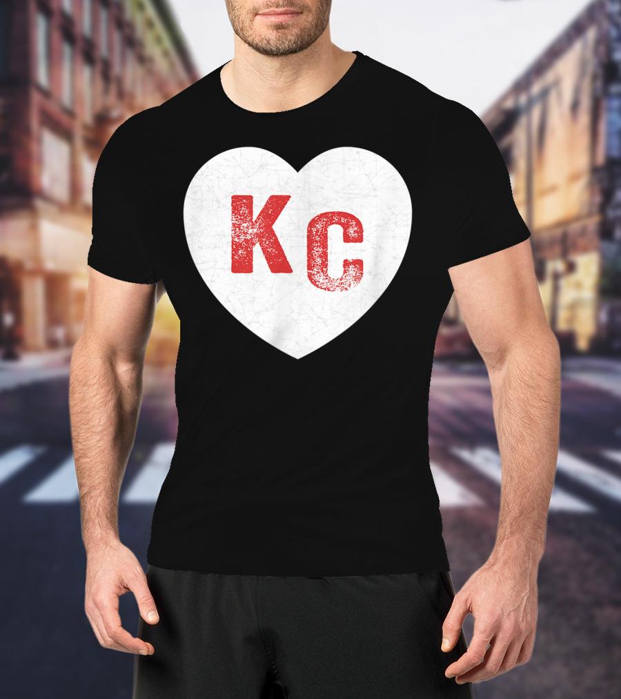 Vintage Red KC Heart Kansas City Love T-Shirt