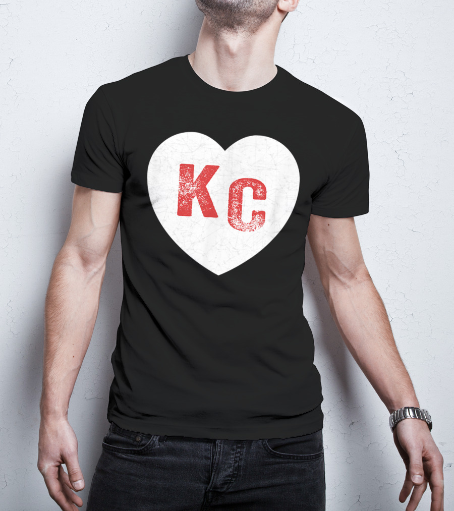 Vintage Red KC Heart Kansas City Love T-Shirt