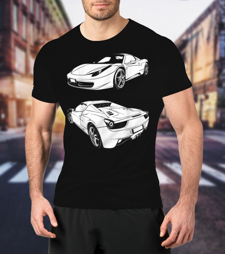 Italian Classic Car Super Cars Ferrari Street Drag T-Shirt