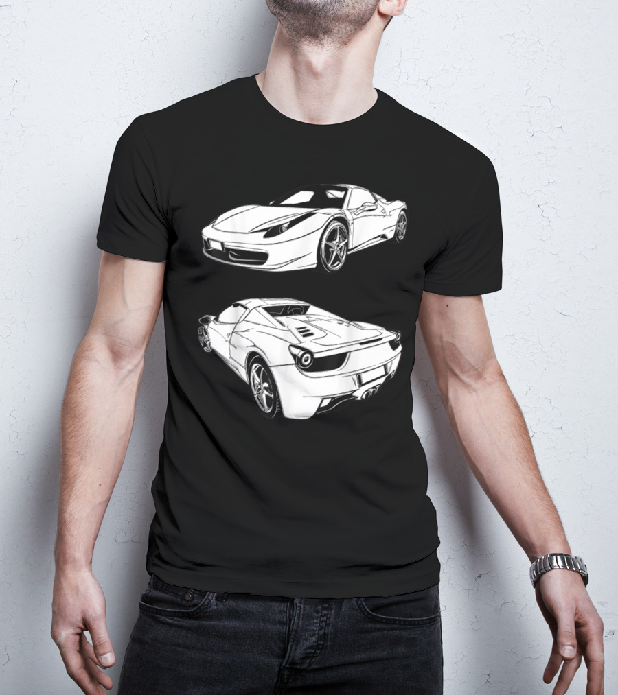 Italian Classic Car Super Cars Ferrari Street Drag T-Shirt