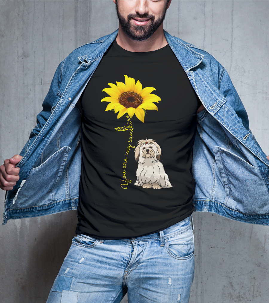 Lhasa Apso Mom You Are My Sunshine Sunflower T-Shirt