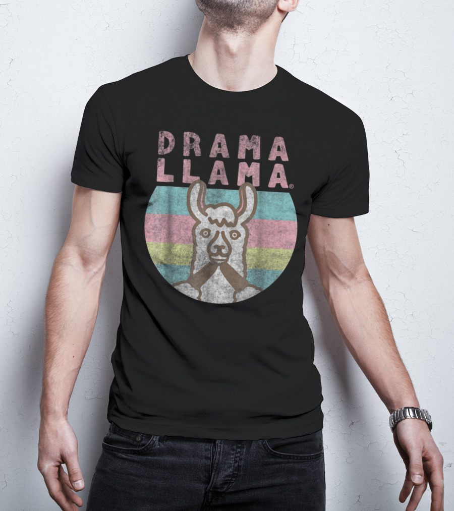 Drama Llama Vintage Classic Lama Retro Stripes T-Shirt