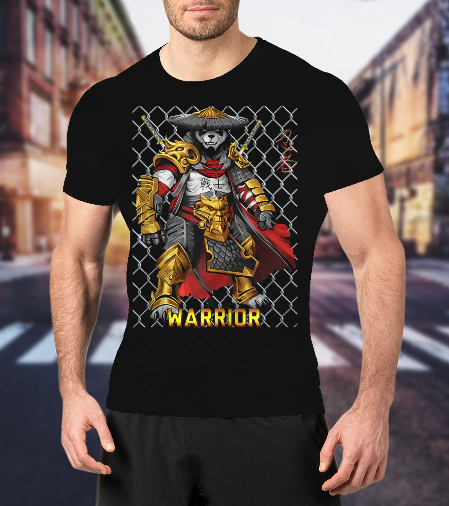 Warrior Panda Samurai Cage Fight Armor T-Shirt