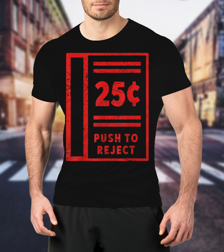 Retro Gamer Classic Arcade 25 Cent Push To Reject Coinop T-Shirt