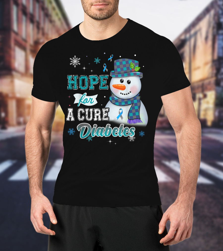 HOPE FOR A CURE DIABETES Snowman T-Shirt
