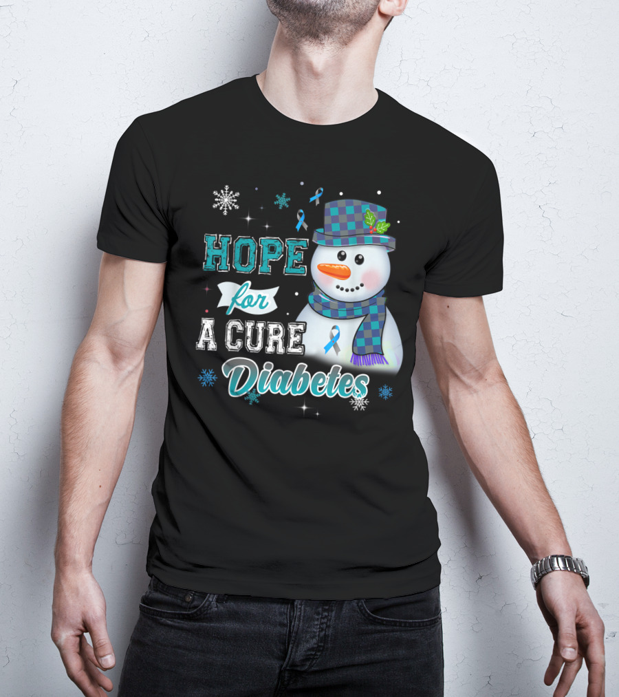 HOPE FOR A CURE DIABETES Snowman T-Shirt
