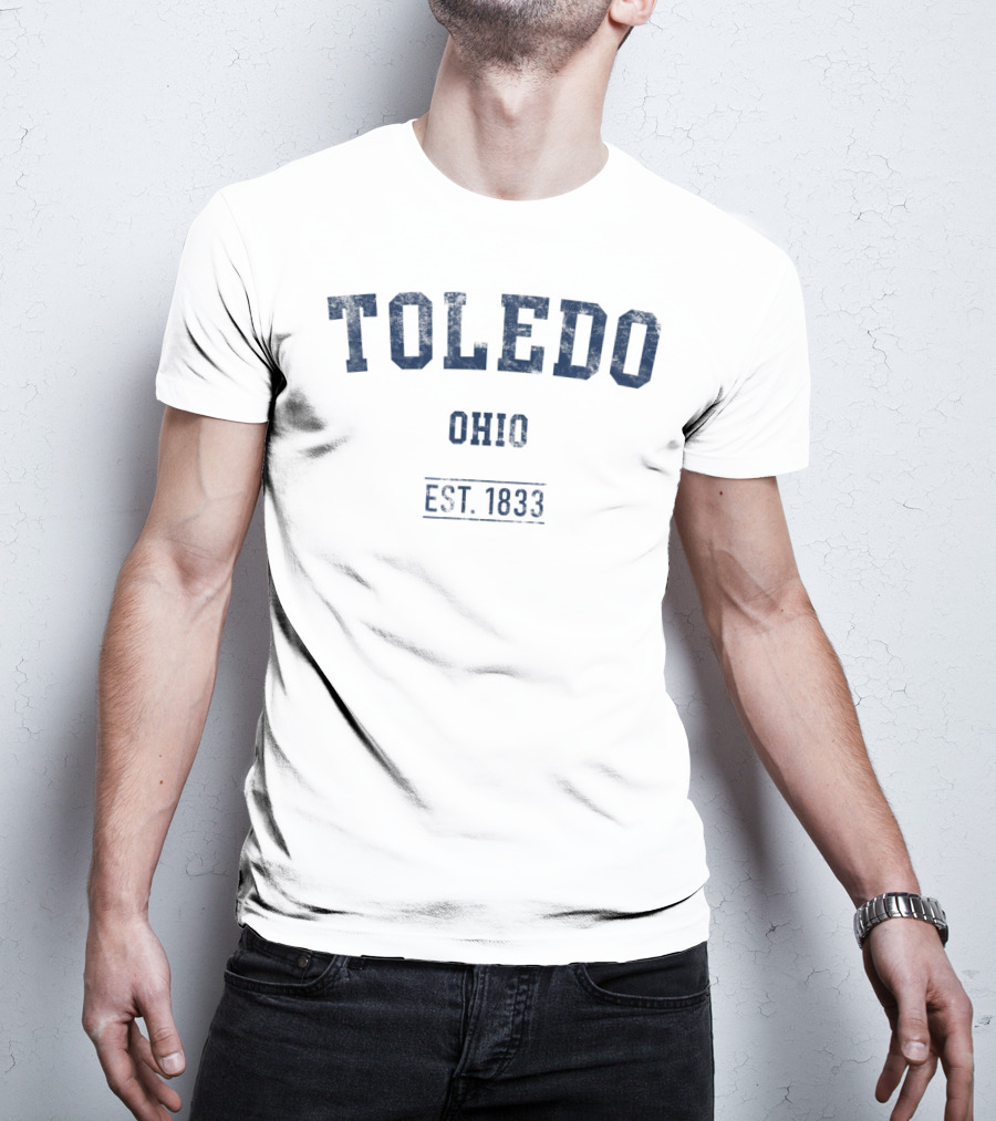 Toledo Ohio Est. 1833 Distressed Text Sport T-Shirt