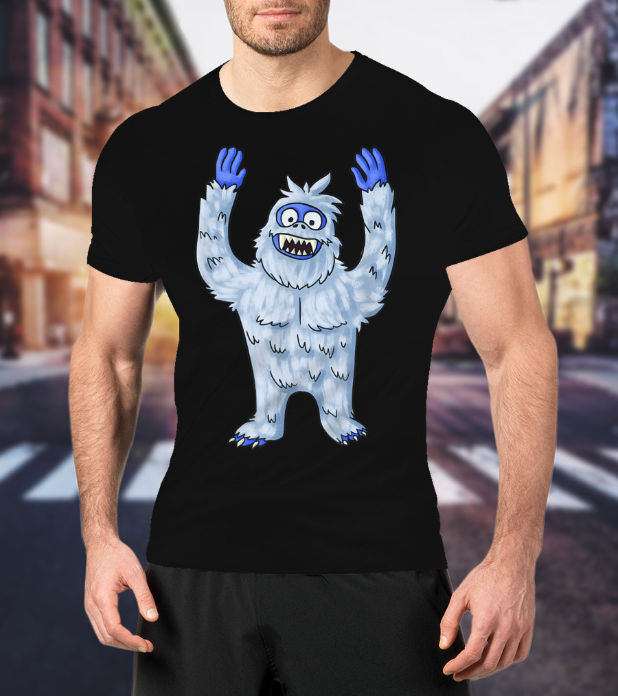 Vintage Christmas Abominable Snowman With Classic Blue And White Furry Monster T-Shirt
