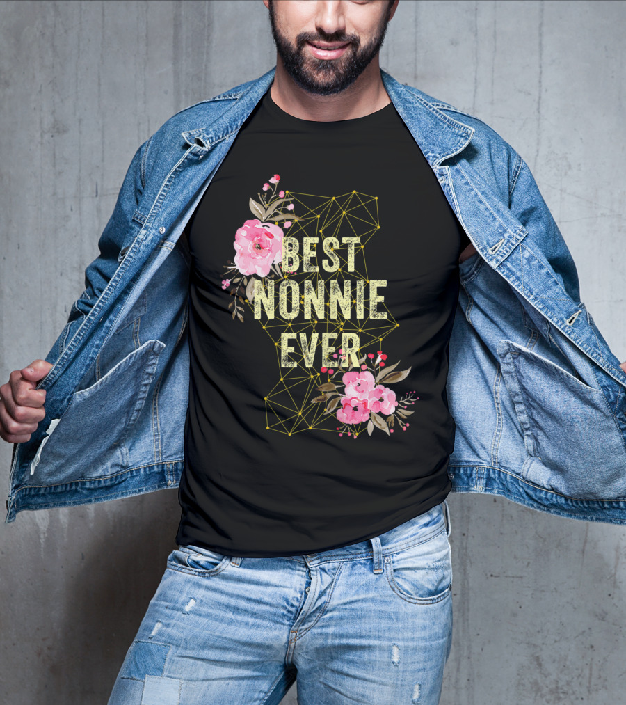 Best Nonnie Ever Floral Design Mothers T-Shirt