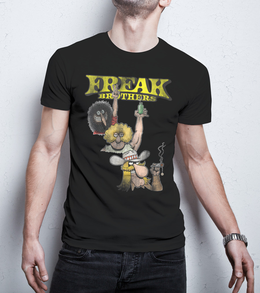Freak Brothers Peace Bottle Cigar Duo T-Shirt