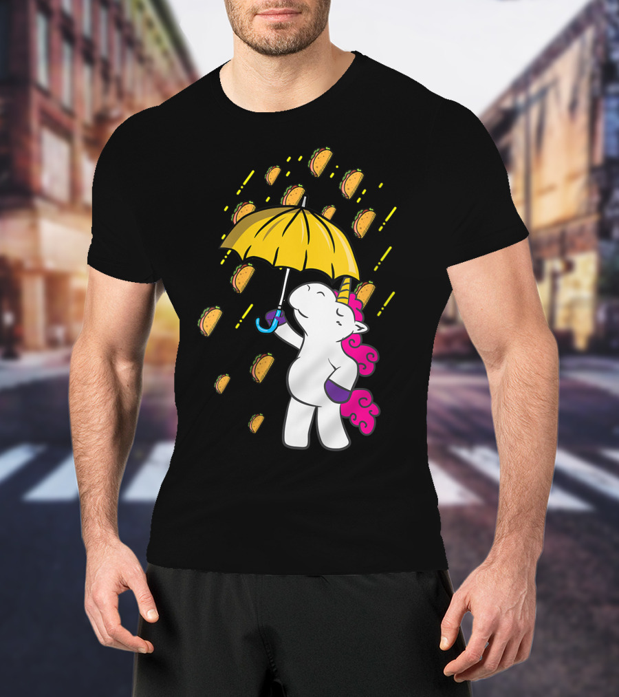 It's Raining Tacos Funny Unicorn Tacos Umbrella T-Shirt