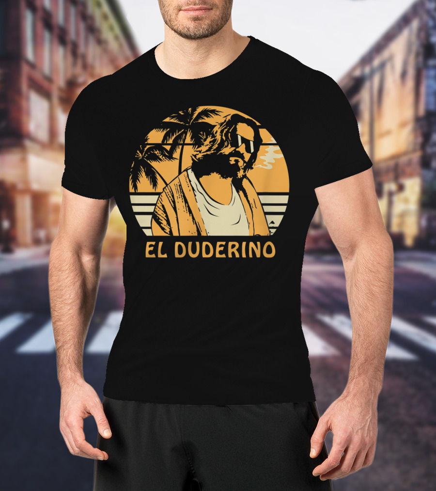 El Duderino Classic Vintage Movie Tropical Sunset Palm Trees T-Shirt