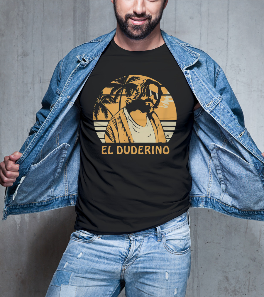 El Duderino Classic Vintage Movie Tropical Sunset Palm Trees T-Shirt