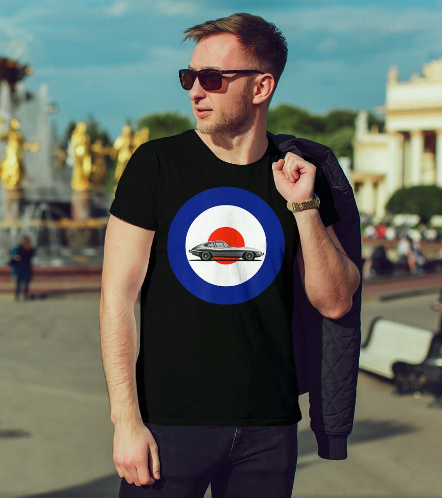 Etype Jaguar On RAF Roundel Classic Car T-Shirt