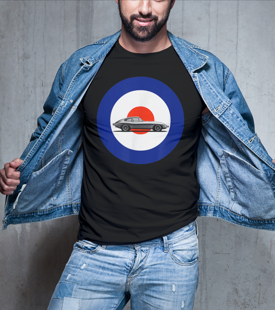 Etype Jaguar On RAF Roundel Classic Car T-Shirt