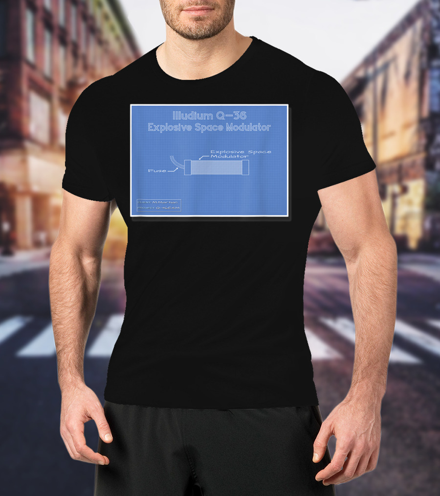 Illudium Q-36 Explosive Space Modulator Blueprint Marvin Plan T-Shirt