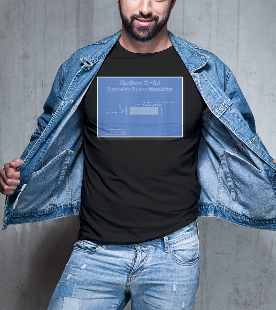 Illudium Q-36 Explosive Space Modulator Blueprint Marvin Plan T-Shirt
