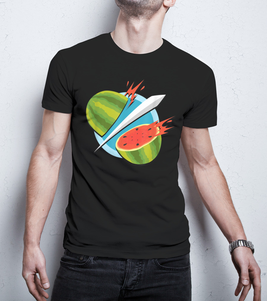Fruit Ninja Watermelon Slice With Sword T-Shirt