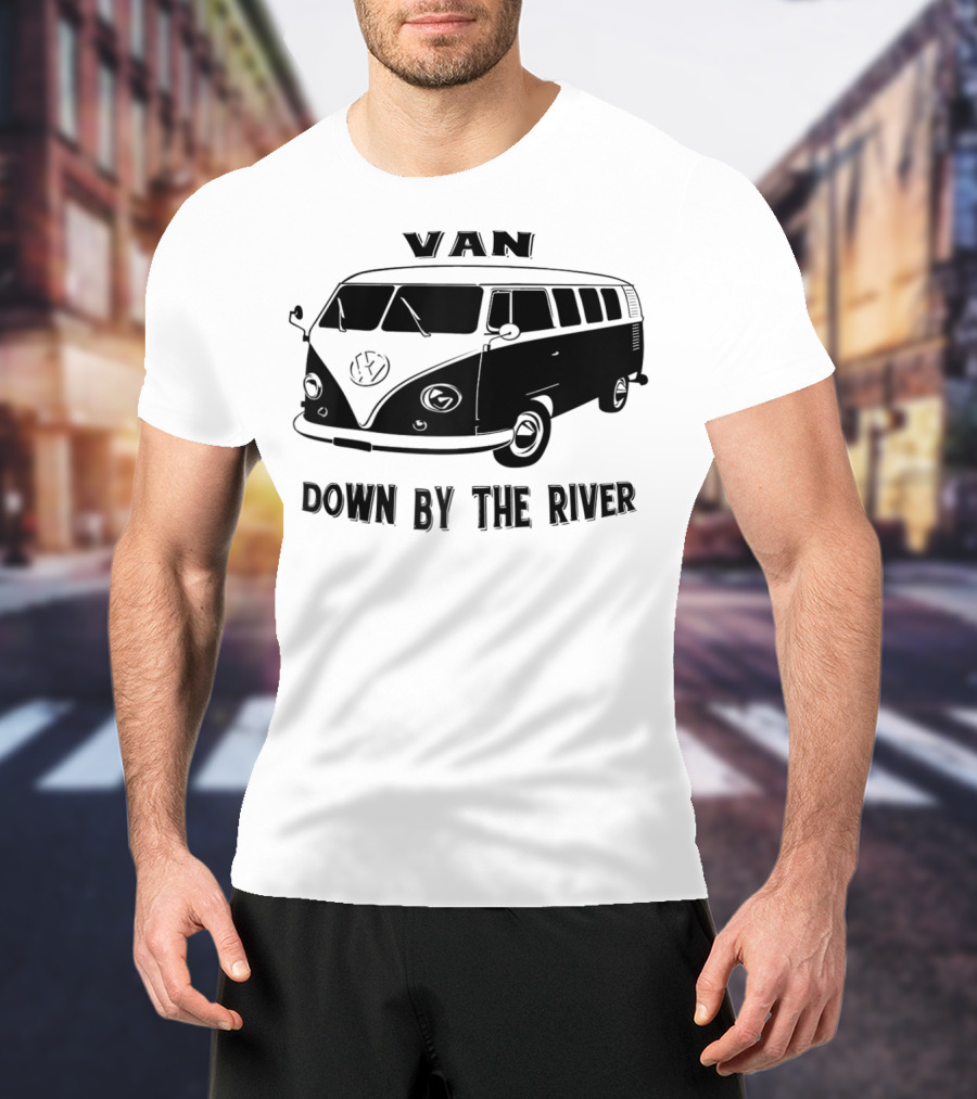 Classic Vintage 1960 Van Microbus Down By The River T-Shirt