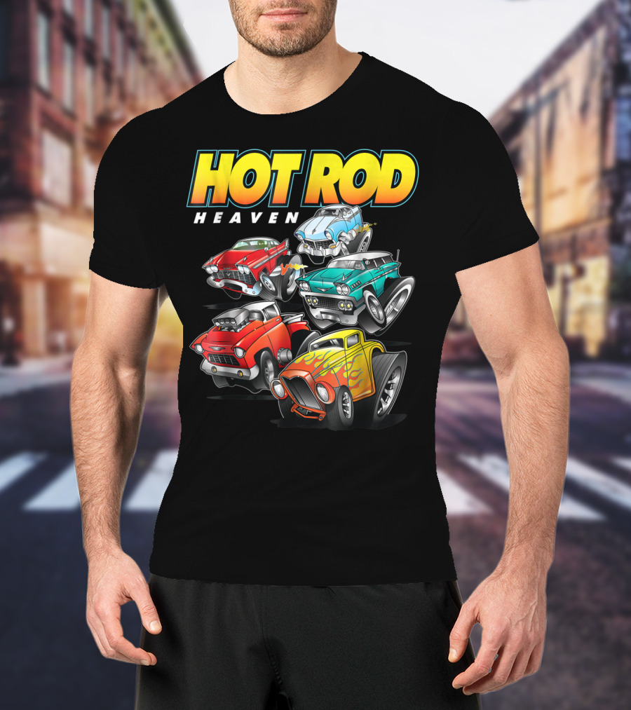 Hot Rod Heaven Classic And Antique Cars Vintage Style Collection T-Shirt