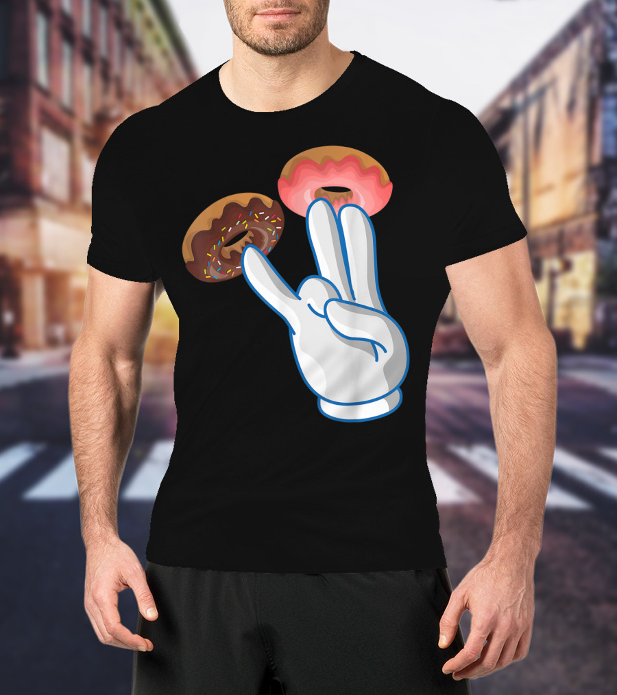 2 In The Pink 1 In The Stink Hand Gesture With Two Sprinkle Donuts Dark Humor T-Shirt