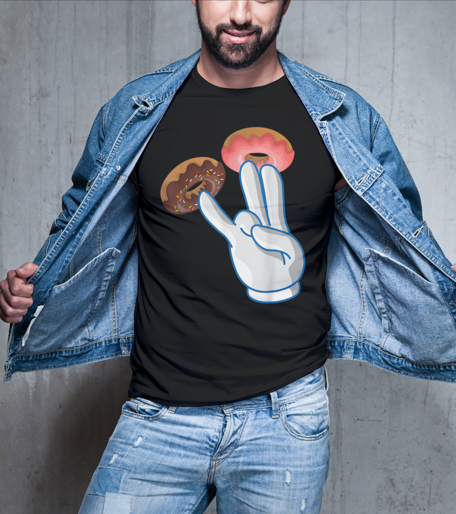 2 In The Pink 1 In The Stink Hand Gesture With Two Sprinkle Donuts Dark Humor T-Shirt