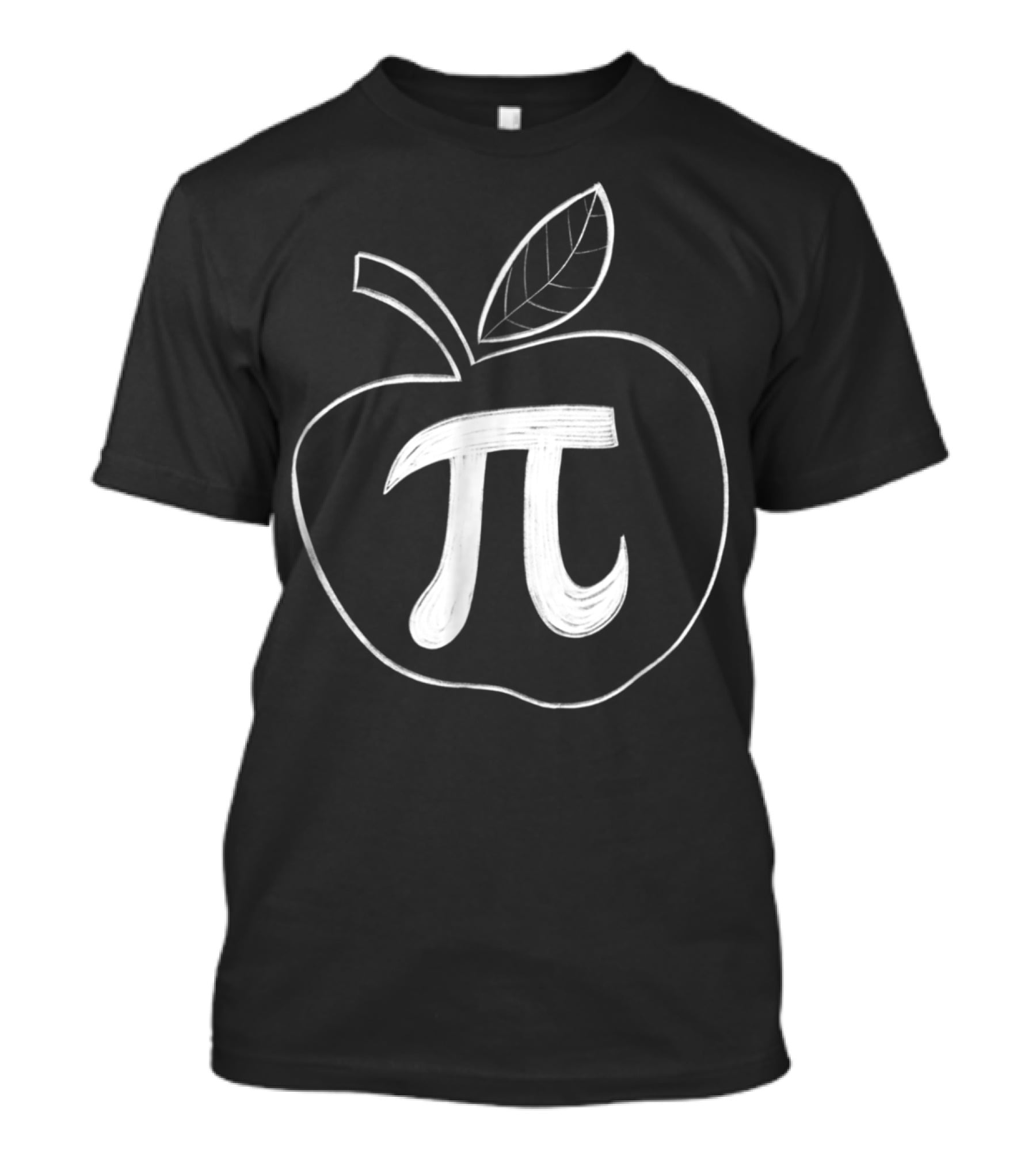 Pi Symbol Inside Apple Chalk Drawing Pi Day T-Shirt